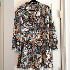 Zara floral button up dress size Medium